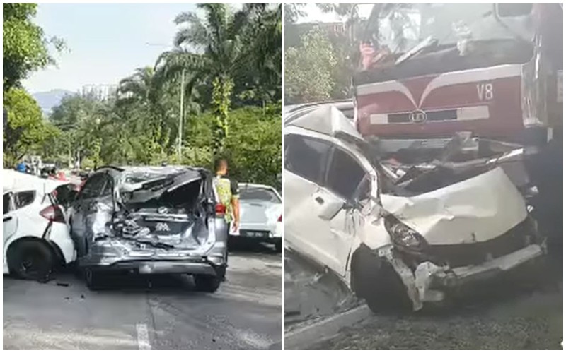 Cars damaged in the aftermath of the accident. Photos: Inforoadblock/Facebook
