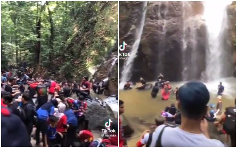 The crowd at Sungai Pisang. Photos: Herkkk, Shugar.co/Tiktok
