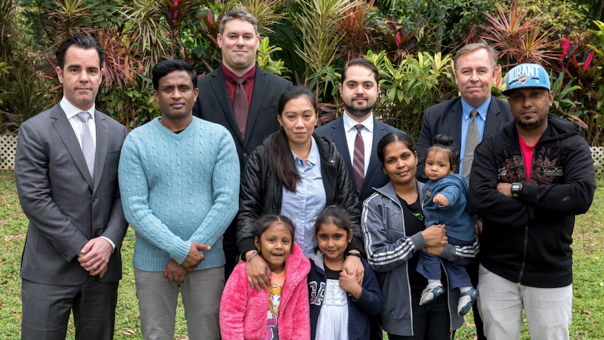 The refugees who sheltered Edward Snowden with the non-profit For the Refugees team in 2017. Photo: For the Refugees