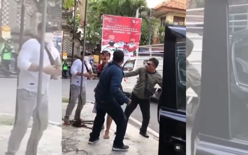 Three men attempted to abduct a man in Denpasar on Oct. 25. Screengrab: Instagram