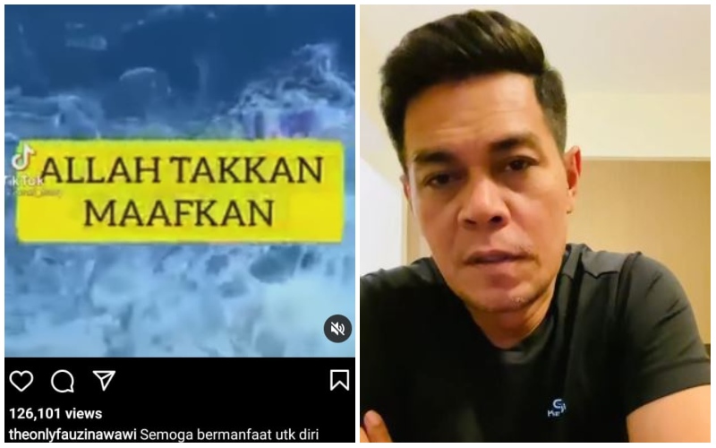 Screengrabs from Fauzi Nawawi’s Instagram post, at left, and the deleted video, at right. Photos: Theonlyfauzinawawi/Instagram
