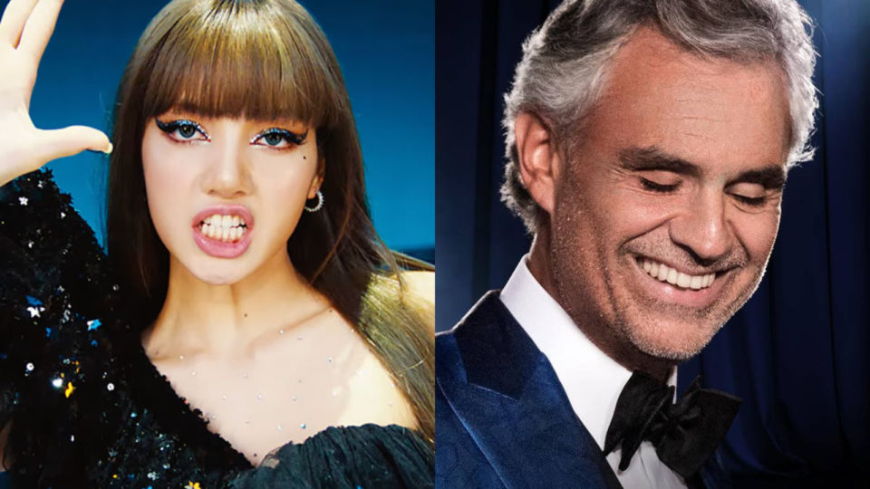 File images of Lalisa “Lisa” Manoban and Andrea Bocelli
