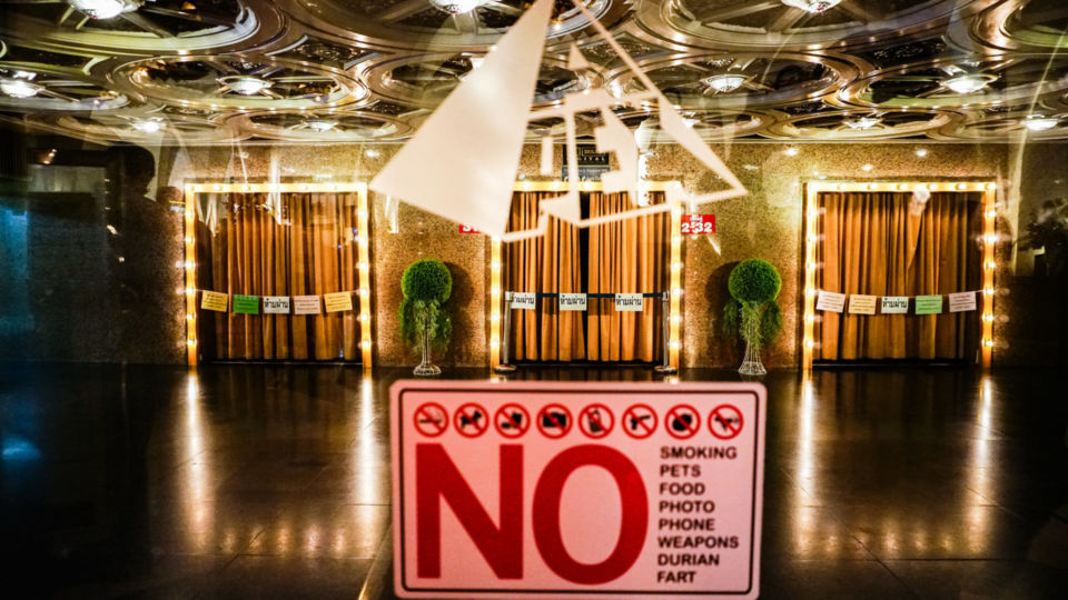 The now-demolished Scala lobby in July 2020. Photo: Coconuts Bangkok
