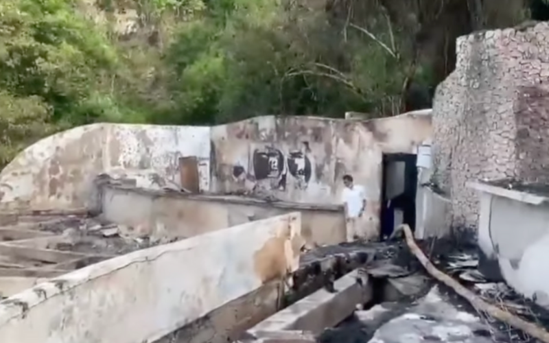 The aftermath of the fire in Karma Kandara resort. Screengrab: Instagram