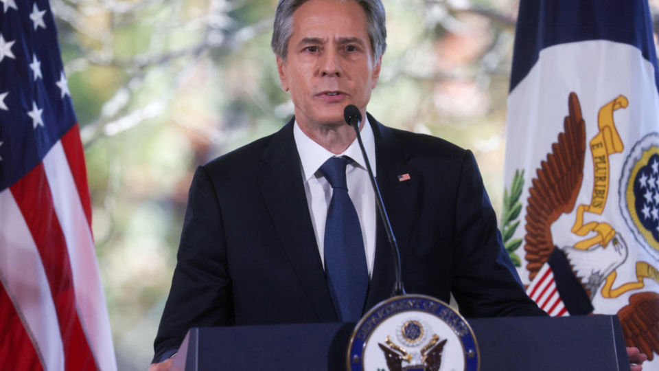 U.S. Secretary of State Antony Blinken speaks Oct. 27 at the State Department’s Foreign Service Institute. Photo: U.S. Dept. of State
