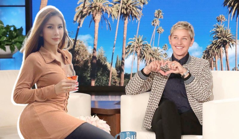 Composite of Nur Sajat and Ellen DeGeneres. Original photos: Michael Rozman/Warner Bros, Nur Sajat
