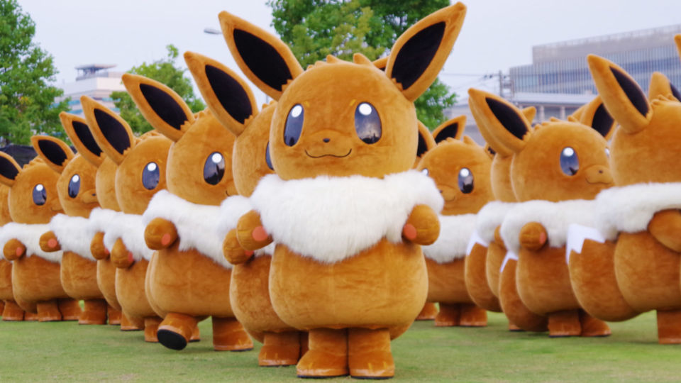 So many Eevees. Photo: Sentosa Development Corp.
