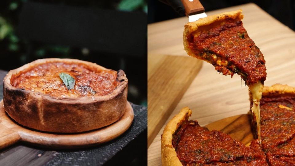 The deep-dish pizza trend is still in its relative infancy in Jakarta, with only a handful pizzerias worthy of mention in this article since the pie appeared around the capital around mid-2020 (according to our research). Photo: Instagram/@gael.jkt & @giulias.id