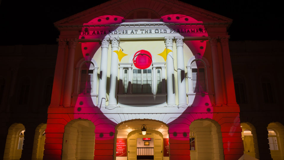 ’Art Skins on Monuments: Fleeting Flights’ by School of Design & Media, Nanyang Polytechnic, Brandon Tay and Safuan Johari. Photo: Carolyn Teo/Coconuts