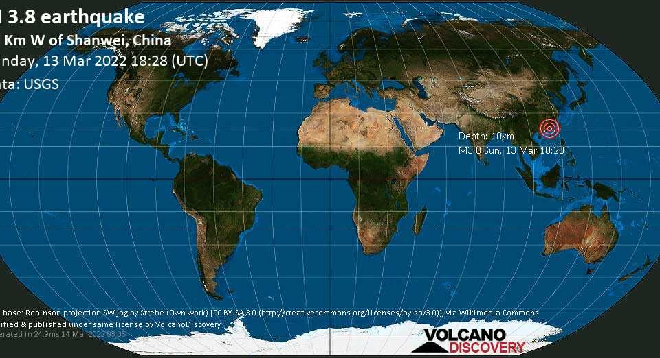 Residents across Hong Kong reported tremors early Monday morning. (Photo: Volcano Discovery)