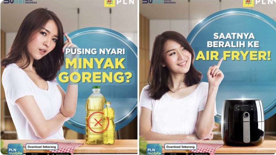 PLN’s deleted tweet calling on customers to buy an air fryer amid a cooking oil shortage.