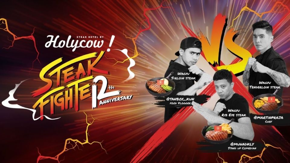 Popular steakhouse chain Steak Hotel by HOLYCOW! is celebrating their 12th anniversary, and they’re partnering with three public figures to represent three different wagyu dishes in a campaign called Steak Fighter, as well as introducing a new premium menu. Photo courtesy of Steak Hotel by HOLYCOW!