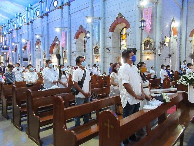 Photo of a mass church wedding in the Philippines. For illustrative purposes only.