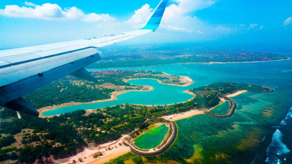 Stock photo of scenery before landing at the Ngurah Rai International Airport in Bali. Credit: Unsplash/Yulia Agnis