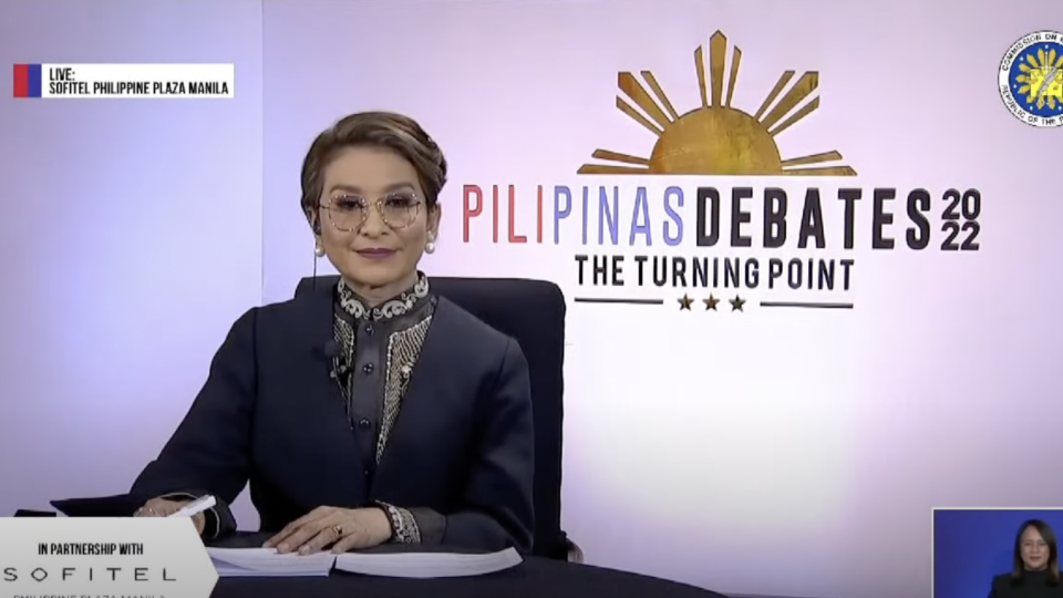 Screenshot: The Second Comelec PiliPinas Presidential Debates 2022 (YouTube)