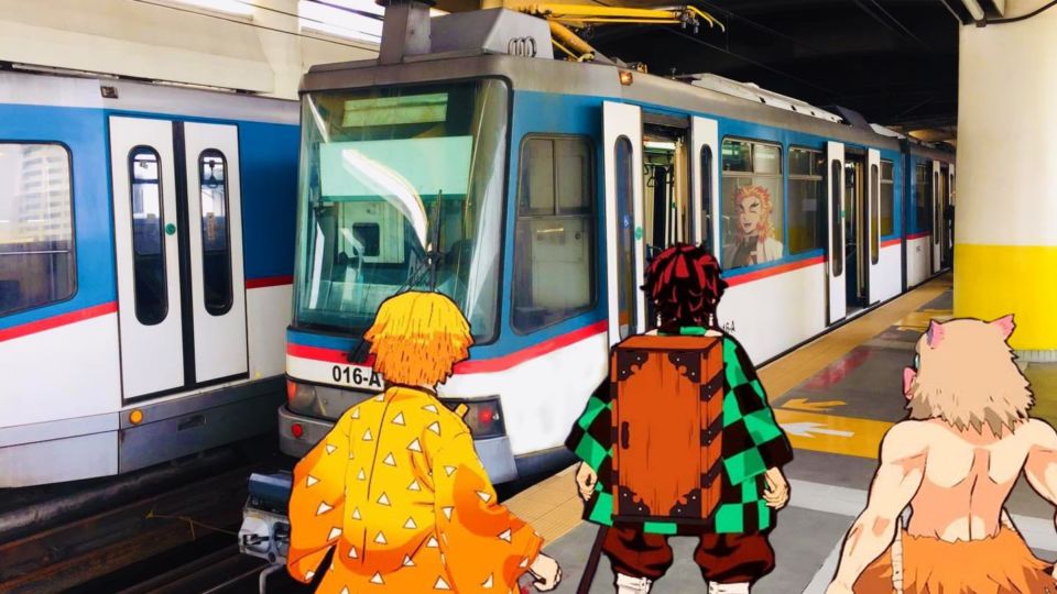 The Department of Transportation referenced “The Demon Slayer” in its latest social media post on the MRT-3. Image: Department of Transportation (Facebook)