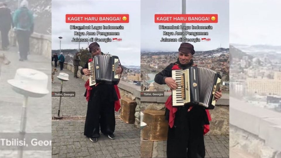 If you’re abroad for some time, it can be so touching to see something that reminds you of your home country — so was the case for Indonesian travel content creator Mas Kasan who met a street musician playing his country’s national anthem, ‘Indonesia Raya,’ in the Georgian capital of Tbilisi. Screenshot from TikTok/@hassanhans