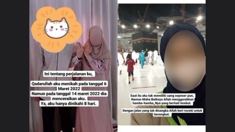 An Indonesian woman is winning sympathy for sharing her story about her short-lived marriage with a man she barely knew, who was temperamental especially when things didn’t go his way. Photo: Instagram/@kasyiru__