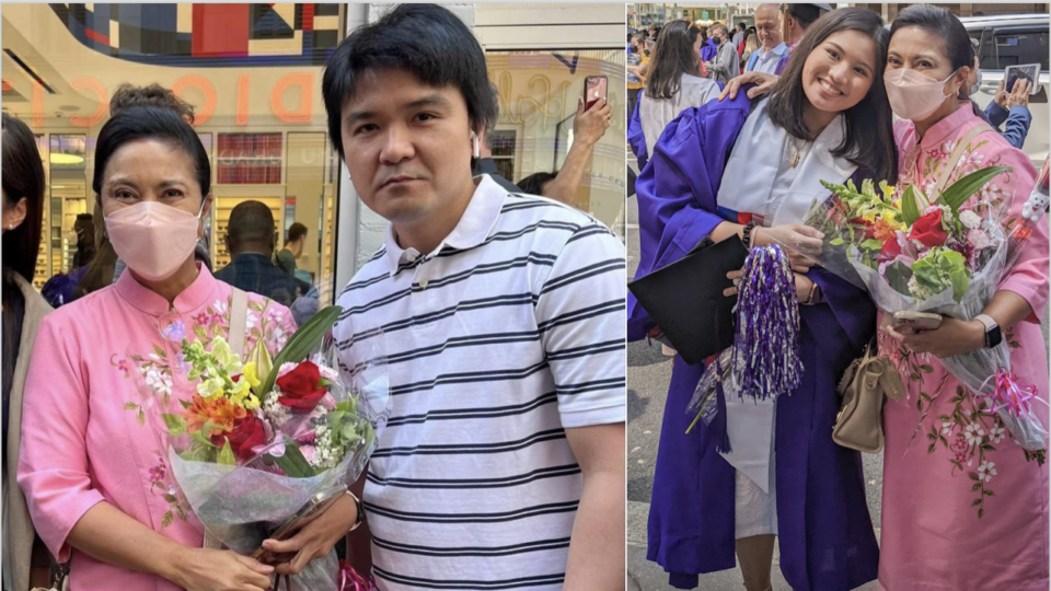 Netizens chastised a man identified as Ernest Bahala (left image) who allegedly “stalked” Vice President Leni Robredo and posed as a supporter to maliciously frame the Hermes paper bag she was holding, a gift from another supporter she met that day. Image: Pau Palestroque