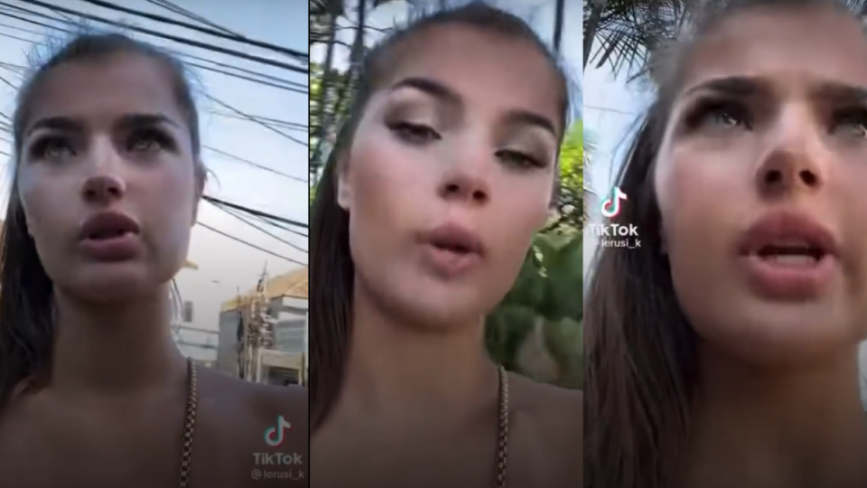 Pageant contestant Valeria Vasilieva, an Estonian, went viral on Indonesian social media on May 17, 2022 after labeling Balinese police as “corrupt”. Photo: Screengrab.