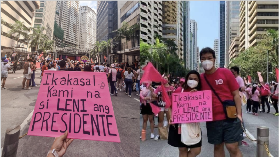 Wedding suppliers rallied behind this couple after they were the subject of ridicule by pro-Marcos trolls. Images: Ariean Cristobal (Facebook)