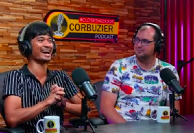 Married gay couple Ragil Mahardika (Left) and Frederik Vollert on Deddy Corbuzier’s Close the Door podcast. Photo: Video screengrab