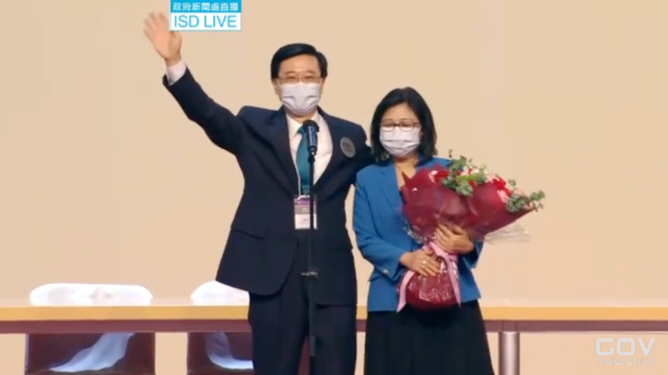 John Lee was elected Hong Kong’s new leader on Sunday. (Screengrab of the Information Services Department’s Facebook video)