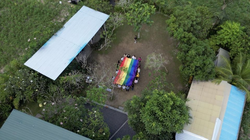 A small group of LGBTQIA+ Indonesians who reside in Bali quietly observed Pride Month on June 5. Photo: Pelangi Nusantara.