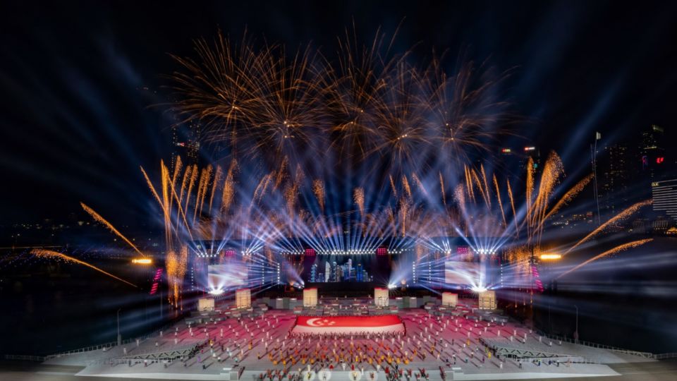 The 2021 National Day Parade at The Float @ Marina Bay. Photo: NDPeeps
