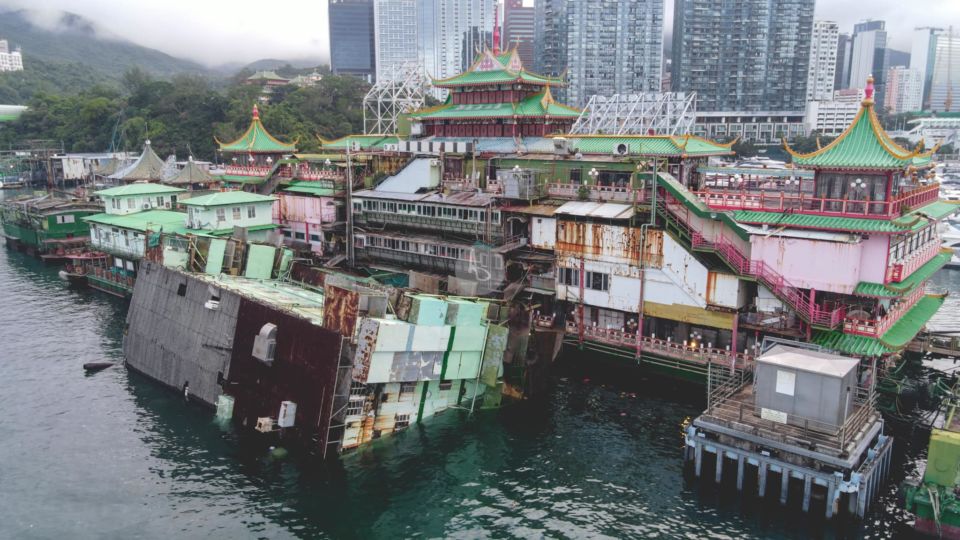 The kitchen of the Jumbo Floating Restaurant partially sank overnight. Photo: Alan Chan Photography
