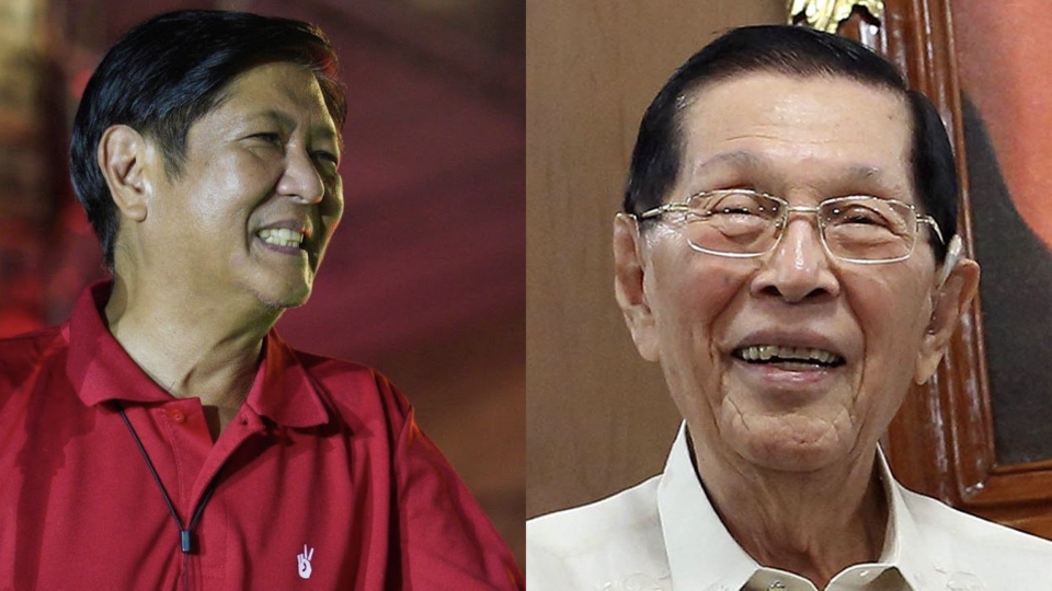 President-elect Ferdinand “Bongbong” Marcos names former Senate President Juan Ponce Enrile, who also served as defense minister under Marcos Sr., as his presidential legal counsel.