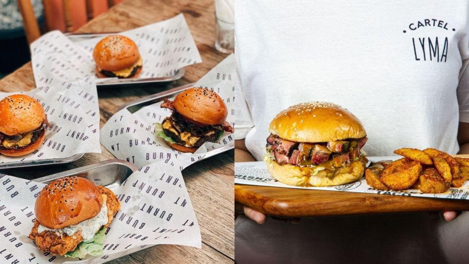 Kelapa Gading’s burger joint Burnt (L) and smoked brisket specialist Lyma will be participating at Crazy Burger Festival At Hublife, West Jakarta on June 17 to July 3. Photo: Instagram/@burnt.id & @lyma.jkt