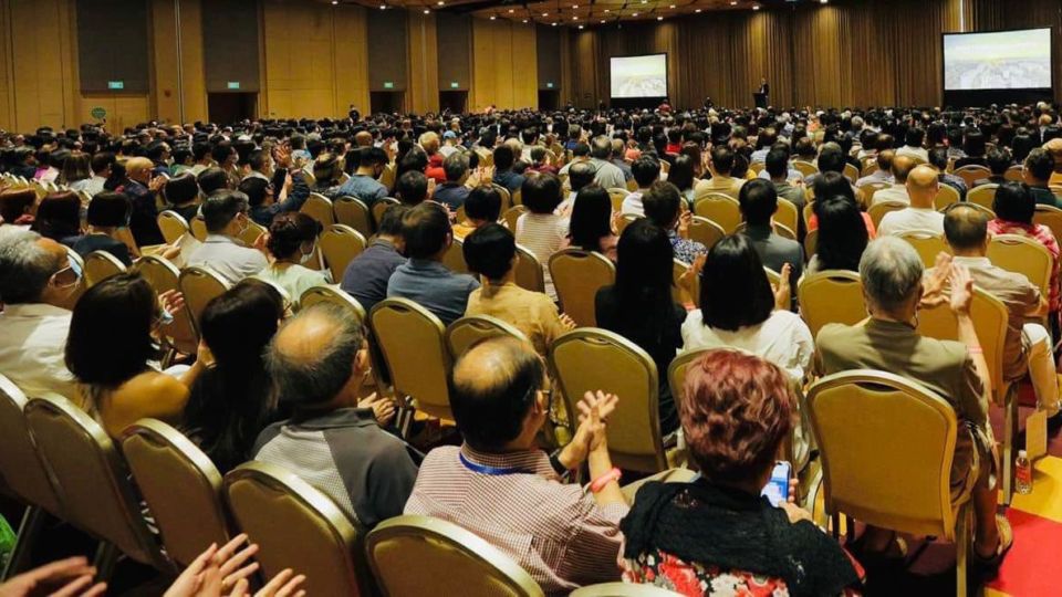 The townhall held at the Singapore Expo convention centre. Photo: Jason Wong/Facebook
