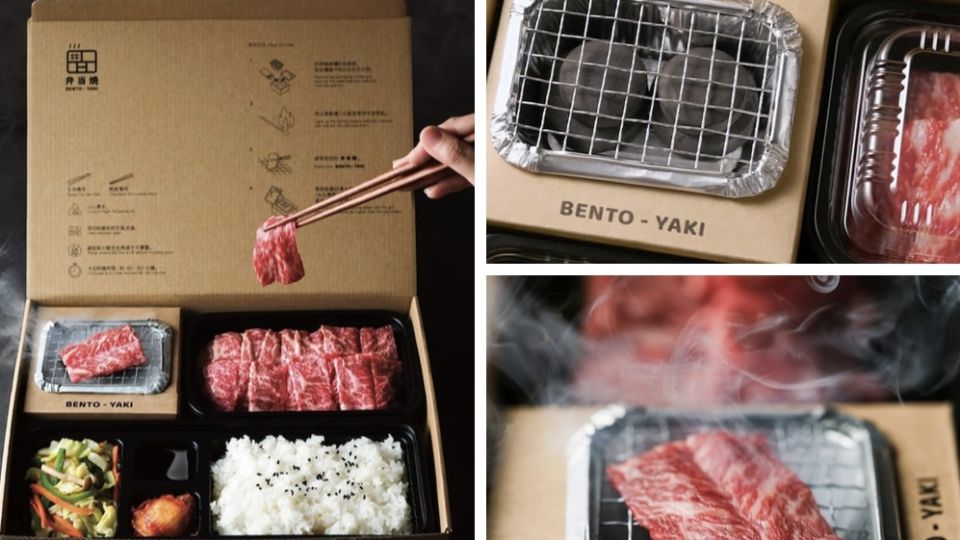 Screengrab of Twitter account fallindebu’s post showing a takeaway BBQ bento.