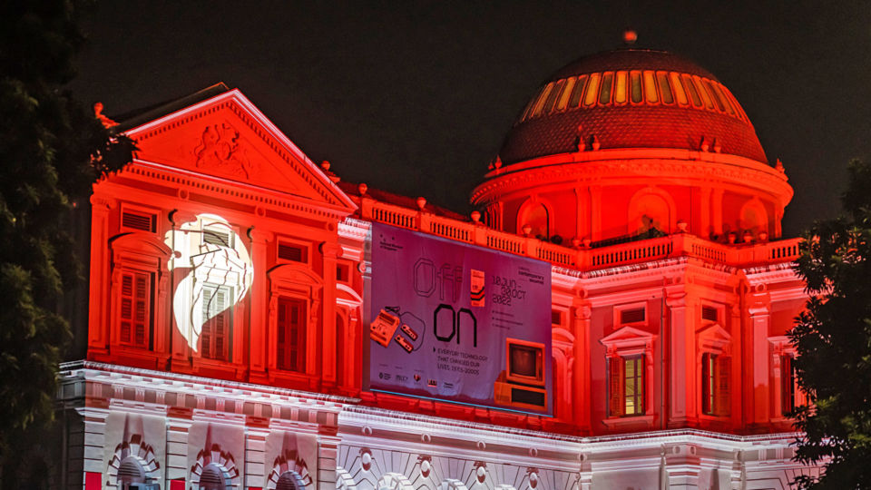 The National Museum of Singapore in red and white. Photo: National Heritage Board
