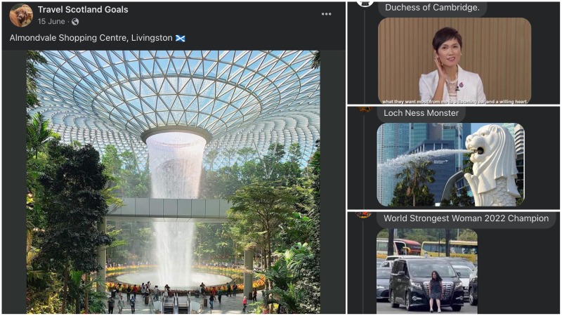 Comments by trolls mislabeling people and places. Photos: Travel Scotland Goals/Facebook
