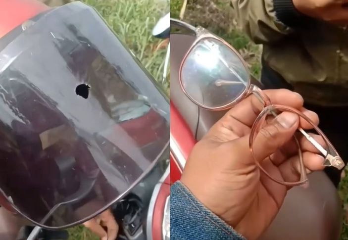 Video screengrab showing damage from an airsoft gun fired at a woman in Badung on Saturday, Aug. 13, 2022