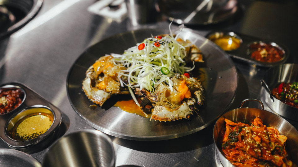 Daejim’s Ganjang Gejang (S$40), soy-marinated raw crab. Photo: Adrian Lee/Coconuts
