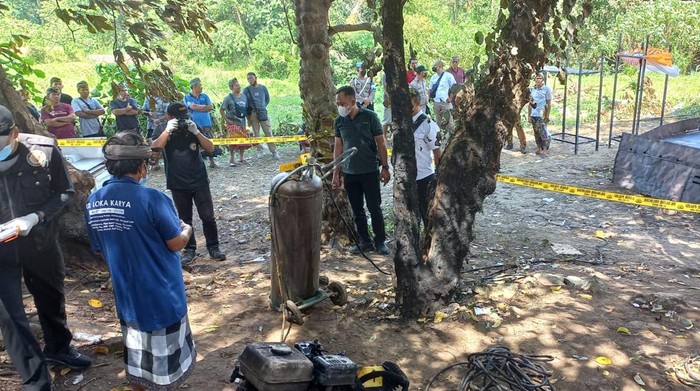 The site of a cremation oven explosion in Bali on Aug. 19, 2022. Photo: Bali Police