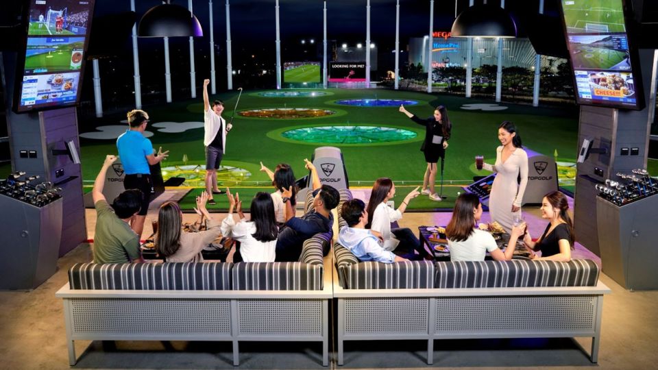 Welcome to Topgolf Thailand, serving all of your sport, entertainment, and food needs under one (giant) roof. Photo: Topgolf Thailand