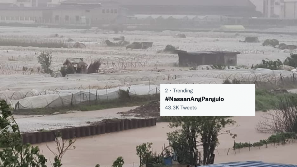 A photo of a farm submerged in flood water in Central Luzon. Image: Rural Rising PH