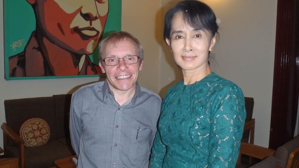 Sean Turnell and Aung San Suu Kyi in a photo he posted to social media.