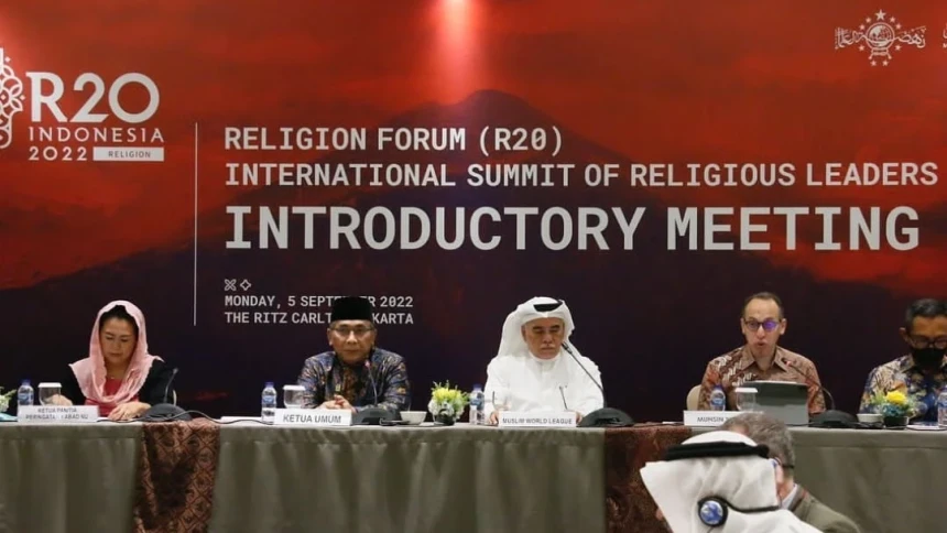 A press conference on the upcoming Religion 20 on Sept. 5, 2022. Photo: Obtained.