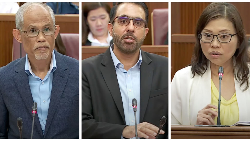 Masagos Zulkifli, Pritam Singh, Hazel Poa.Photo: Screengrab from YouTube/MCI Singapore