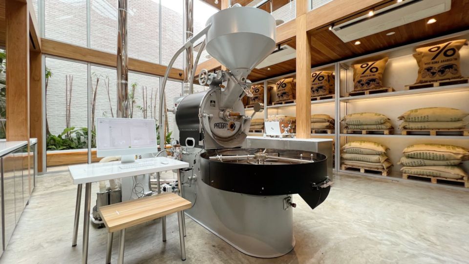 The Probat UG22 vintage coffee roaster at % Arabica Jakarta Roastery. Photo: % Arabica