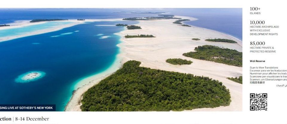 Page from the Sotheby’s Concierge Auction book on the Widi Islands. Image: Sotheby’s