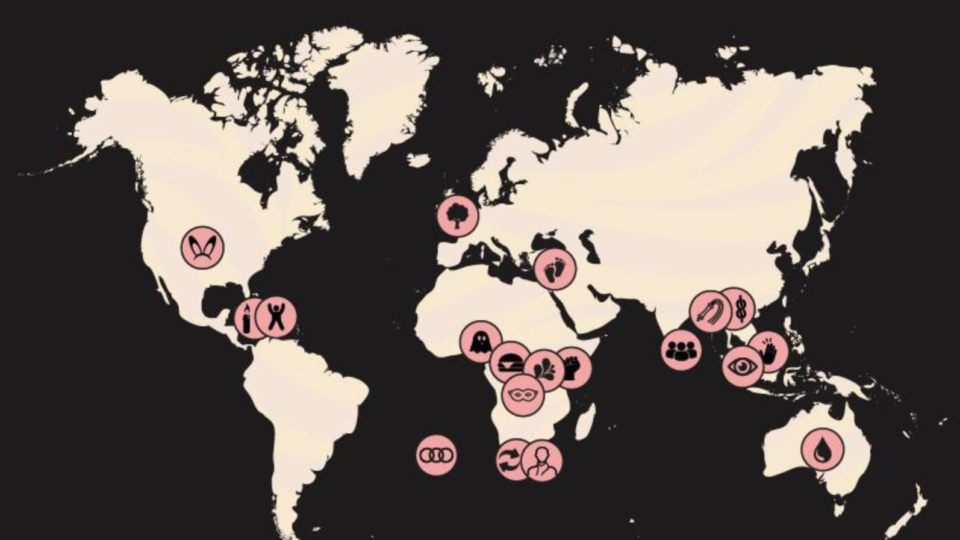 An infographic showing the most popular fetishes around the world in 2021. Image: SlotsUp
