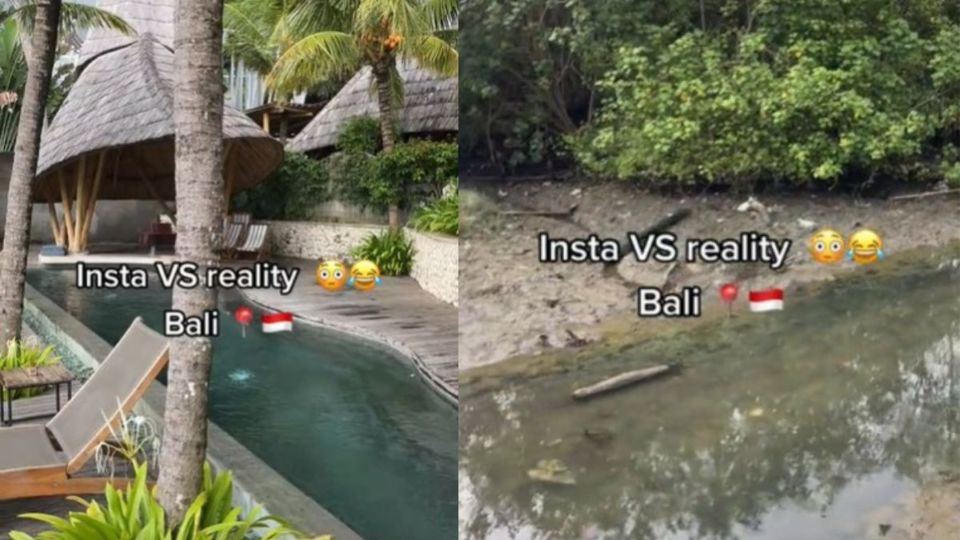 Expectation vs Reality. Tiktokers share hilarious clips on Bali from both sides – Insta vs real life. Photo:  Screengrab/@victoria_goulbourne