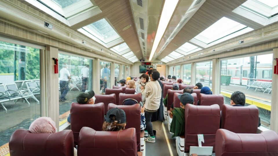 Interior view of PT KAI’s panoramic train. Photo: PT KAI