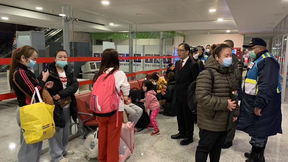 Thai nationals prepare to board a flight to Bangkok at Turkey’s Ankara Esenboga Airport. Photo: Royal Thai Embassy, Ankara